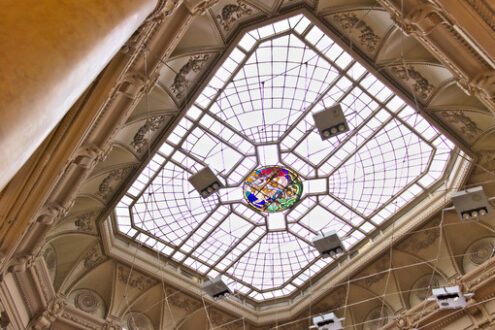 Genoa. Stock Exchange Building. Skylight - MyVideoimage.com | Foto stock & Video footage