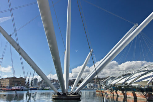 Genoa. The BIGO, panoramic lift. - MyVideoimage.com | Foto stock & Video footage