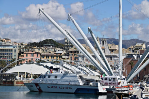 Genoa. The BIGO, panoramic lift. - MyVideoimage.com | Foto stock & Video footage