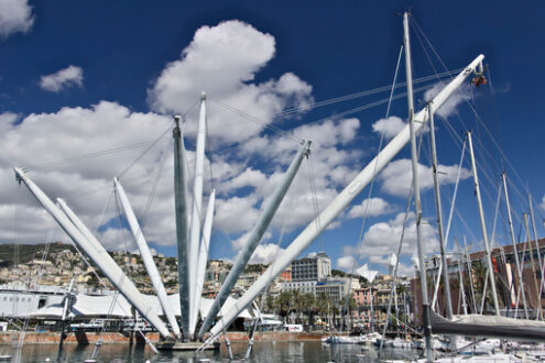 Genoa. The BIGO, panoramic lift. - MyVideoimage.com | Foto stock & Video footage