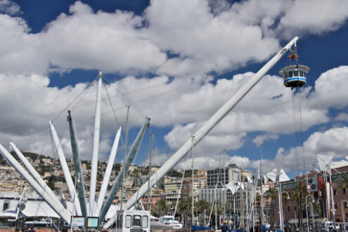 Genoa. The BIGO, panoramic lift. - MyVideoimage.com | Foto stock & Video footage