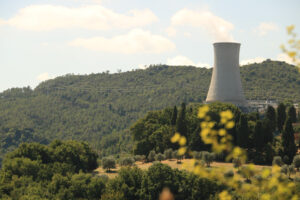 Geothermal power plant for electricity production. Condensation - MyVideoimage.com