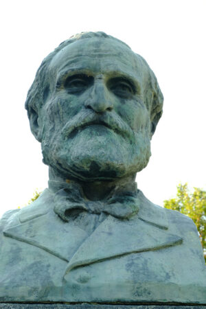 Giuseppe Verdi portrait. Giuseppe Verdi, bronze bust of the composer. Stock photos. - MyVideoimage.com | Foto stock & Video footage