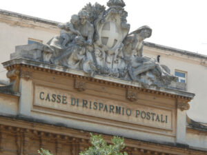 Head office of Cassa Depositi e Prestiti or Post Savings Banks. Facade of the palace of Rome. - MyVideoimage.com