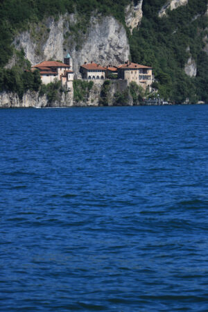 Hermitage of Santa Caterina del Sasso overlooking Lake Maggiore. - MyVideoimage.com