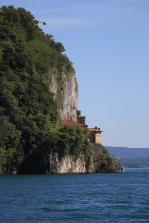 Hermitage of Santa Caterina del Sasso overlooking Lake Maggiore. - MyVideoimage.com