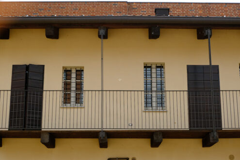 House balcony  House balcony with Piedmontese railings.
 Stock photos. - MyVideoimage.com | Foto stock & Video footage