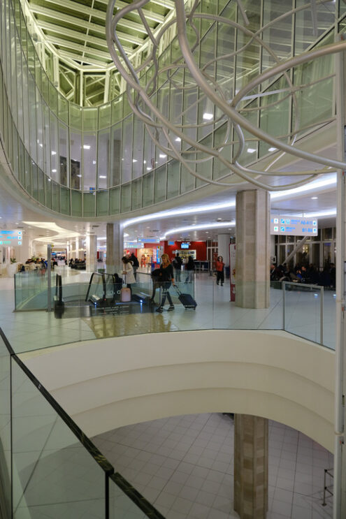 Interior of Bari airport. People leaving waiting for boarding on the plane. - MyVideoimage.com