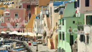 Island footage. Village of Marina Corricella, Procida Island, Mediterranean Sea, near Naples.  Video footage. - MyVideoimage.com | Foto stock & Video footage