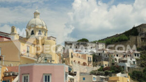 Italian village footage. Village of Marina Corricella, Procida Island, Mediterranean Sea, near Naples.  Video footage. - MyVideoimage.com | Foto stock & Video footage