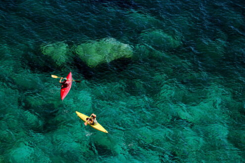 Canoe nel mare delle Cinqueterre