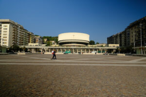 La Spezia cathedral. Large square in La Spezia and Cathedral. Stock photos. - MyVideoimage.com | Foto stock & Video footage