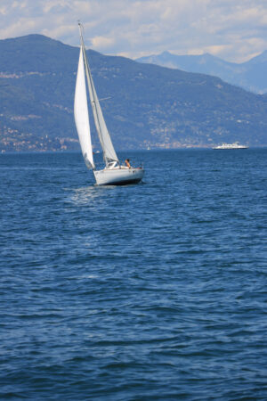 Lake Maggiore. Italy. About  June 2019. Sailing boat on Lake Mag - MyVideoimage.com