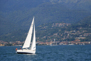 Lake Maggiore. Italy. About  June 2019. Sailing boat on Lake Mag - MyVideoimage.com