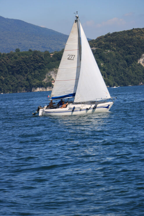 Lake Maggiore. Italy. About  June 2019. Sailing boat on Lake Mag - MyVideoimage.com