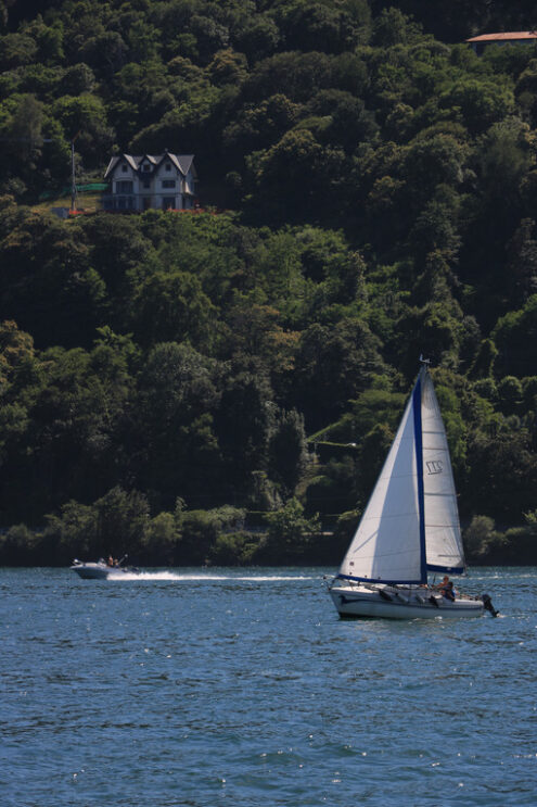 Lake Maggiore. Italy. About  June 2019. Sailing boat on Lake Mag - MyVideoimage.com