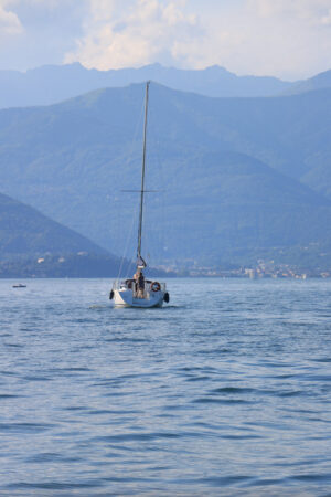 Lake Maggiore. Italy. About  June 2019. Sailing boat on Lake Mag - MyVideoimage.com