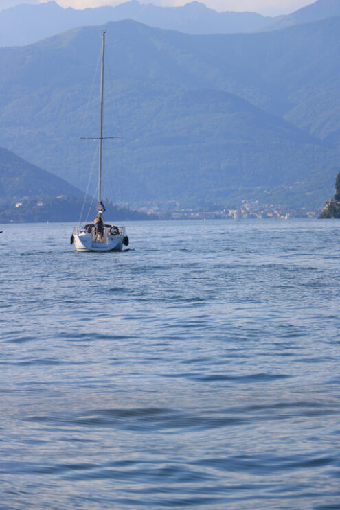 Lake Maggiore. Italy. About  June 2019. Sailing boat on Lake Mag - MyVideoimage.com