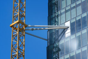 Libeskind tower Milan. Libeskind towe under construction. Milan. CityLife includes three skyscrapers and pedestrian areas with greenery. - MyVideoimage.com | Foto stock & Video footage