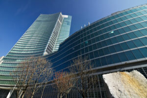 Lombadia palace, Milan. Building headquarters of the Lombardy Region built with glass facade. Public company building. Milano foto. - MyVideoimage.com | Foto stock & Video footage