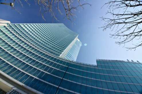 Lombardy palace Milan. Building headquarters of the Lombardy Region built with glass facade. - MyVideoimage.com | Foto stock & Video footage