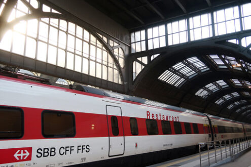 Milan, Central Station. A restaurant car. - MyVideoimage.com