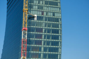 Milano Citylife. Libeskind towe under construction. Milan. CityLife includes three skyscrapers and pedestrian areas with greenery. - MyVideoimage.com | Foto stock & Video footage