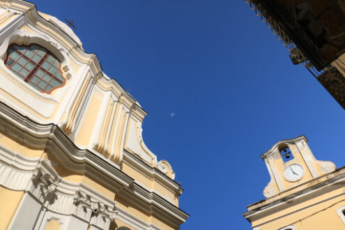 Museum of the sea and church in the small Mediterranean village - MyVideoimage.com