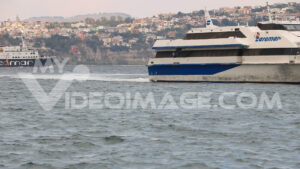 Naples video ferry. Ferry boat in the Gulf of Naples.  Video footage. - MyVideoimage.com | Foto stock & Video footage