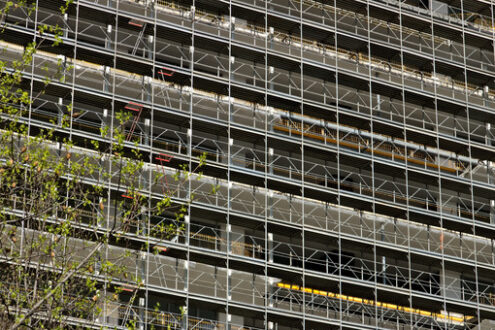 New building in Milan. Building site for the construction of a modern building. Photo stock royalty free. - MyVideoimage.com | Foto stock & Video footage