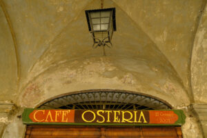 Old cafè in Busseto. Sign of an old café and tavern in Busseto. Stock photos. - MyVideoimage.com | Foto stock & Video footage