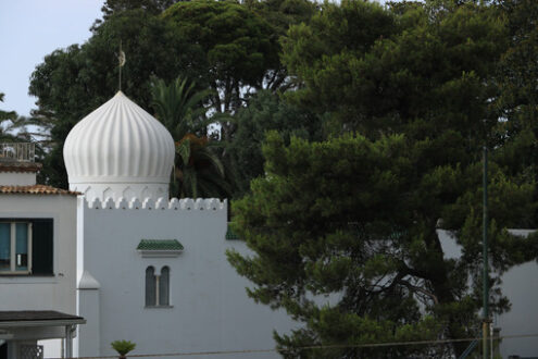 Oriental-style house on the island of Ischia. A building with an - MyVideoimage.com