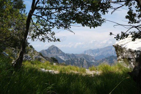 Panorama Alta Versilia. Alpine panorama on the Apuan Alps in Alta Versilia. Foto stock royalty free. - MyVideoimage.com | Foto stock & Video footage