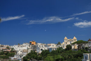 Panorama of the town of Forio d’Ischia, near Naples.  The church - MyVideoimage.com