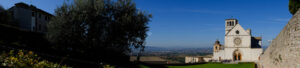 Panoramic photograph of the Basilica of San Francesco in Assisi. - MyVideoimage.com