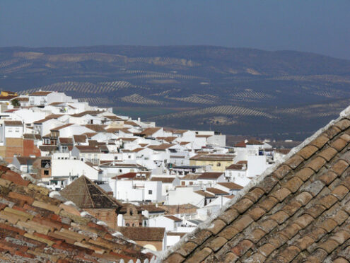 Antequera. Panoramic view of the city of Antequera in Spain.