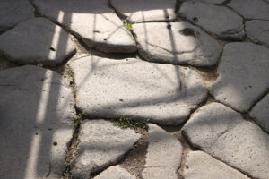 Paved Opus Incertum of a Roman road in the ancient city of Pompeii. - MyVideoimage.com