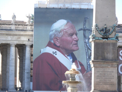 Photograph of Pope John Paul II, Karol Józef Wojtyła in the Vatican Square. - MyVideoimage.com