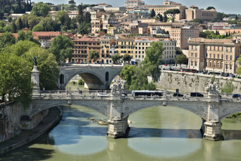 Ponte a Roma. Ponte che collega Roma a via della Conciliazione alla città del Vaticano - MyVideoimage.com | Foto stock & Video footage