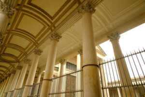 Porch of the church. Cathedral of Santa Maria Assunta in Novara. Stock photos. - MyVideoimage.com | Foto stock & Video footage