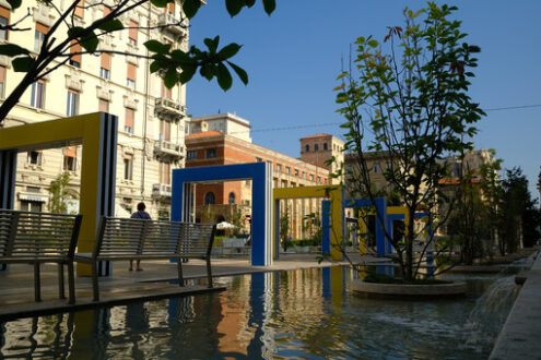 Portals in La Spezia. Colorful portals in the city. Stock photos. - MyVideoimage.com | Foto stock & Video footage