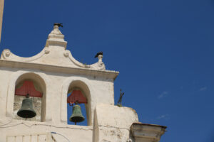 Procida church. Bell tower with bells in a Mediterranean church on the island of - MyVideoimage.com | Foto stock & Video footage