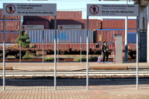 Railway station and container depot. - MyVideoimage.com