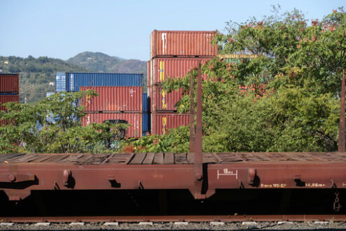 Railway station and container depot. - MyVideoimage.com