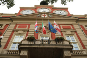 Red palace of Alessandria. Town Hall or Red Palace. Stock photos. - MyVideoimage.com | Foto stock & Video footage