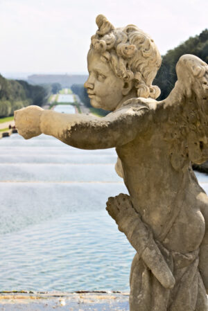 Reggia di Caserta, Italy. 10/27/2018. Sculptures in white marble as decoration of the fountains - MyVideoimage.com