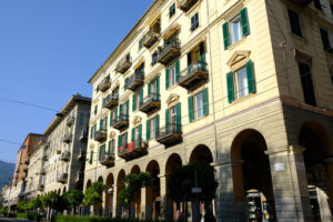 Residential buildings in La Spezia. Palaces of the 900 in via Chiodo. Stock photos. - MyVideoimage.com | Foto stock & Video footage