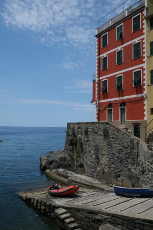 Riomaggiore to the Cinque Terre. Colored houses on the sea. Famous tourist destination. Coronavirus period.  Stock Photos. - MyVideoimage.com | Foto stock & Video footage