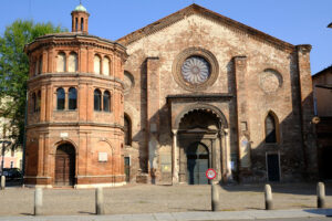 Romanesque church in Cremona. Romanesque brick church. Stock photos. - MyVideoimage.com | Foto stock & Video footage