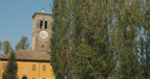 Roncole di Busseto. Roncole di Busseto (Parma). Church and bell tower. Video footage. - MyVideoimage.com | Foto stock & Video footage